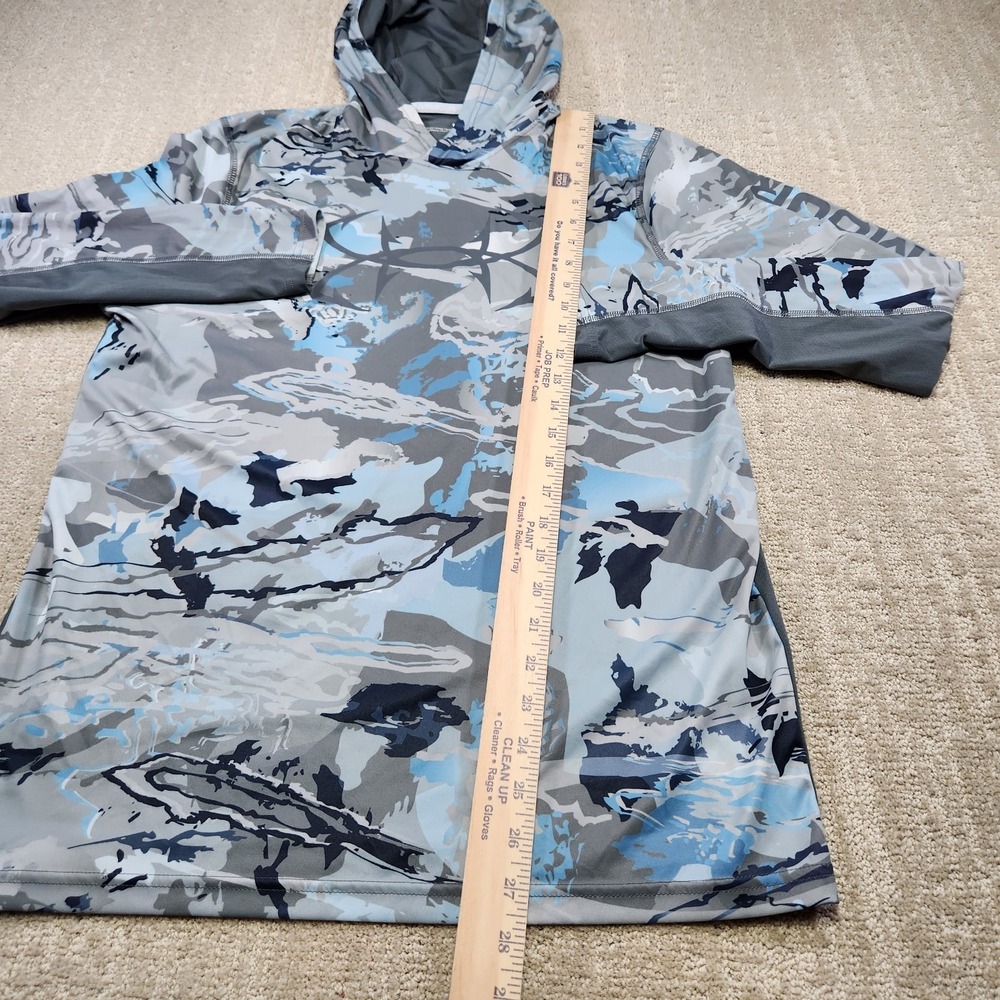 Under Armour Hoodie Men Medium Lightweight Iso Chill Shorebreak Camo Fishing UPF - Picture 6 of 10